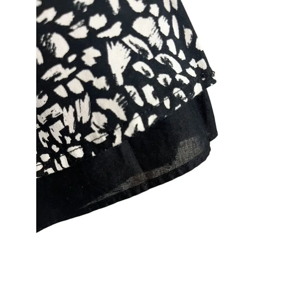 Retro Animal Print Skirt 14 Black Classic Chic Preppy Neutral Minimalist Artsy‎